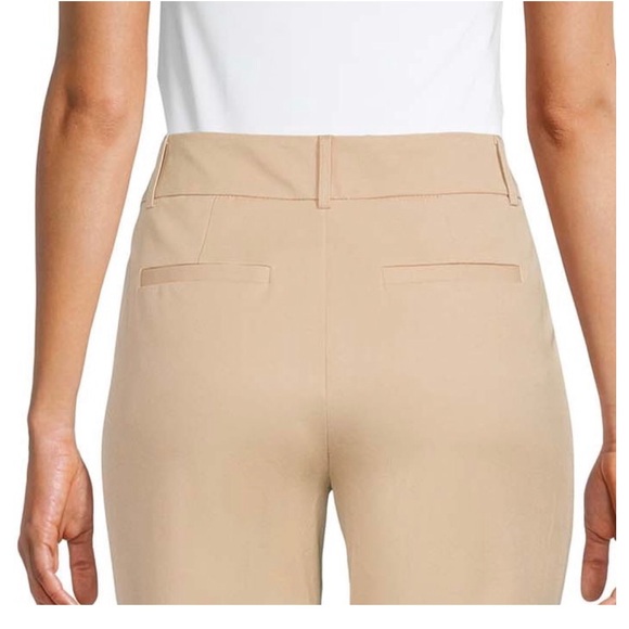 TIME and TRU Womens Cropped Pants Size 6 Beige Zipped Front Pockets New - Picture 7 of 13